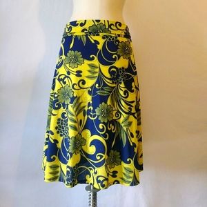 LuLaRoe blue & yellow floral skirt